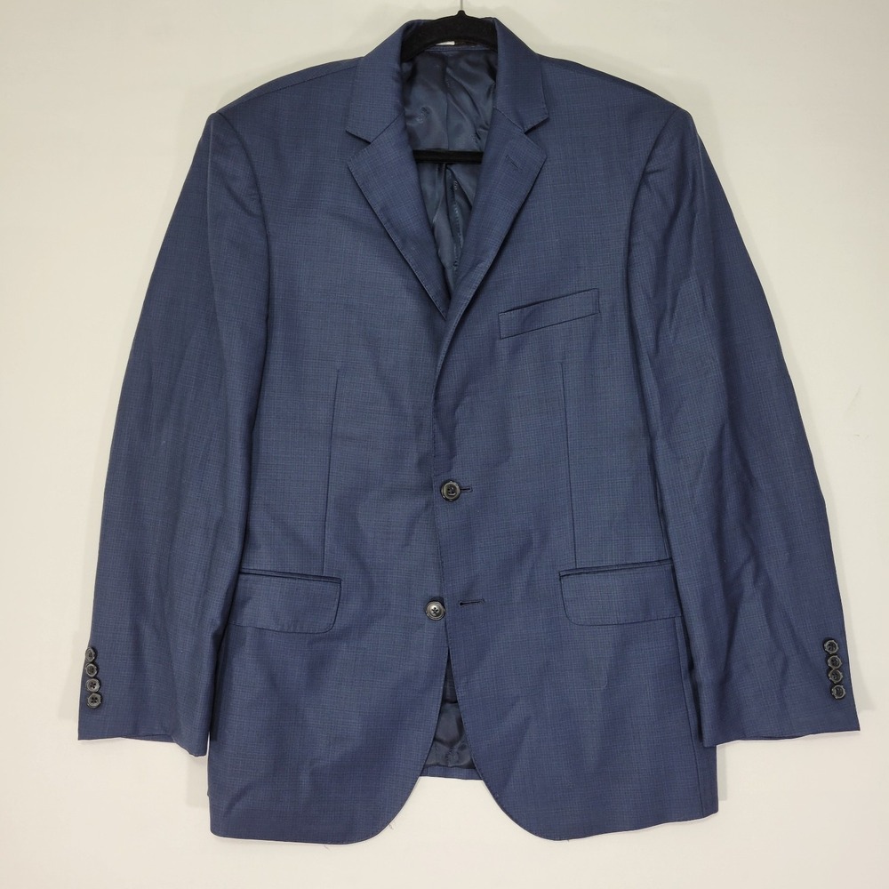 JOS A BANK Chelsea Men's Sport Coat Blazer Two Button Navy Lanicio Wool 41R